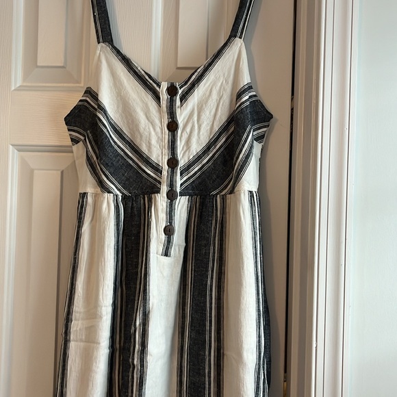 NWT navy striped midi dress - Picture 2 of 4
